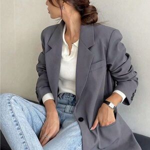 Elegant Women's Charcoal Blazer